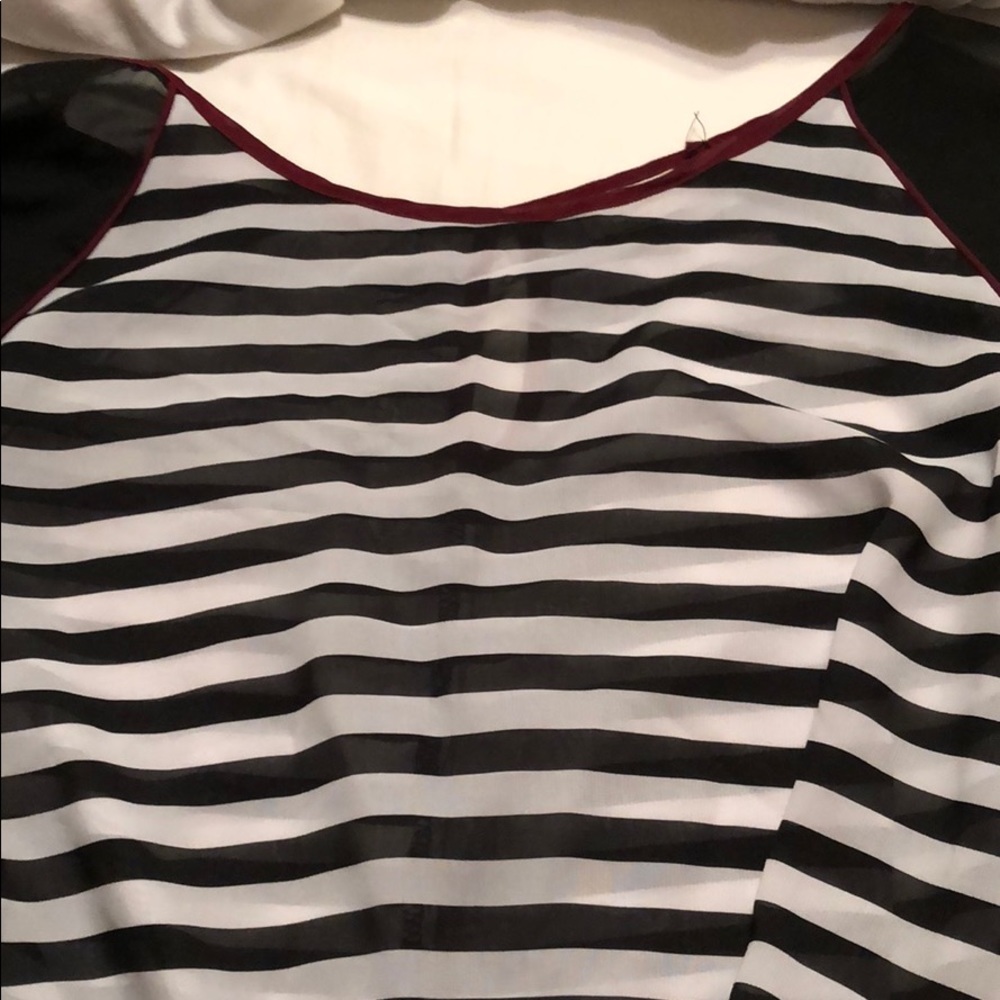 Sheer black and white shirt. OPEN TO OFFERS!!